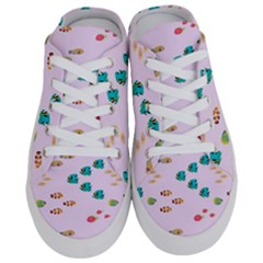 Marine Fish Multicolored On A Pink Background Half Slippers by SychEva