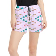 Marine Fish Multicolored On A Pink Background Runner Shorts by SychEva