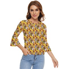 Dindollyellow Bell Sleeve Top