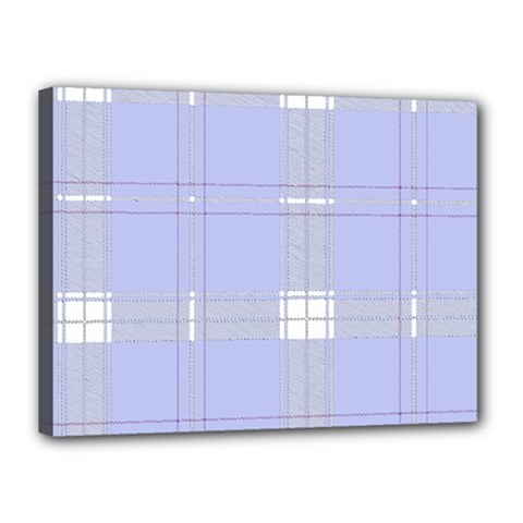 Lighblu Plaid Canvas 16  X 12  (stretched) by snowwhitegirl