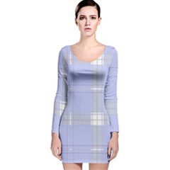 Lighblu Plaid Long Sleeve Velvet Bodycon Dress