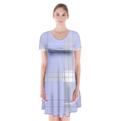 Lighblu Plaid Short Sleeve V-neck Flare Dress by snowwhitegirl