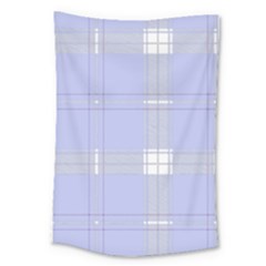 Lighblu Plaid Large Tapestry