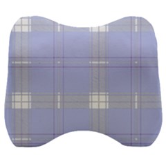 Lighblu Plaid Velour Head Support Cushion by snowwhitegirl