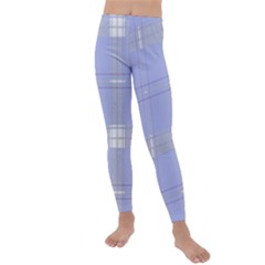 Lighblu Plaid Kids  Lightweight Velour Leggings by snowwhitegirl