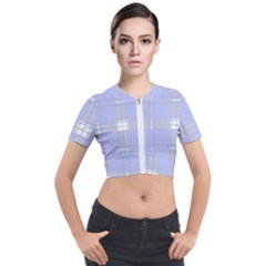 Lighblu Plaid Short Sleeve Cropped Jacket by snowwhitegirl