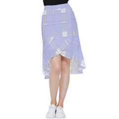 Lighblu Plaid Frill Hi Low Chiffon Skirt by snowwhitegirl