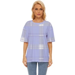 Lighblu Plaid Oversized Basic Tee