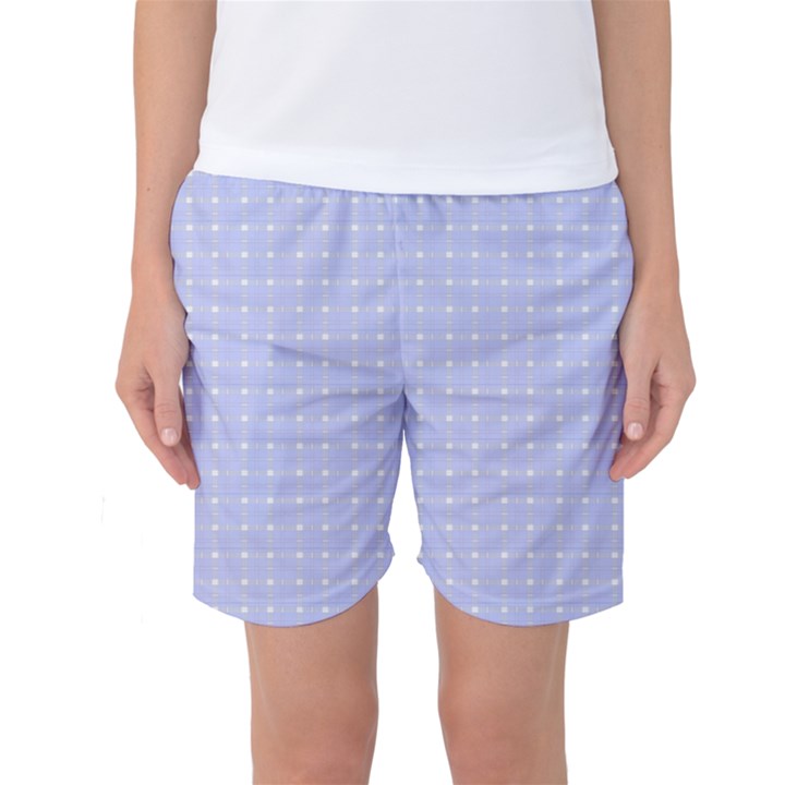 Lighblu Plaid Small Women s Basketball Shorts