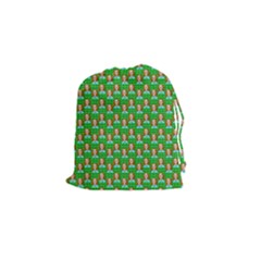 Girl Green Drawstring Pouch (small) by snowwhitegirl