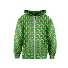 Girl Green Kids  Zipper Hoodie by snowwhitegirl