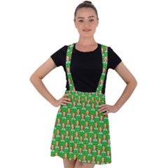 Girl Green Velvet Suspender Skater Skirt by snowwhitegirl