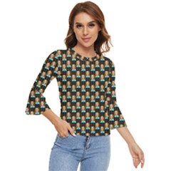 Girl Black Bell Sleeve Top