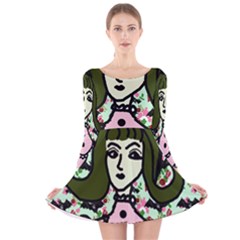 Wicked Witch Wall Long Sleeve Velvet Skater Dress