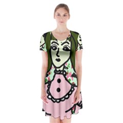 Wicked Witch Wall Short Sleeve V-neck Flare Dress by snowwhitegirl