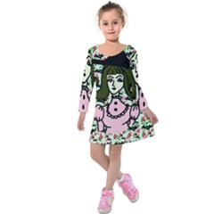 Wicked Witch Wall Kids  Long Sleeve Velvet Dress