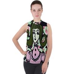 Wicked Witch Wall Mock Neck Chiffon Sleeveless Top by snowwhitegirl