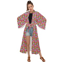 Girl Pink Maxi Kimono by snowwhitegirl