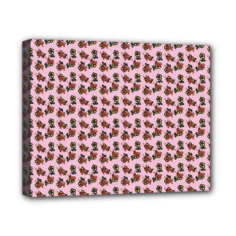 Cute Deer Pattern Pink Canvas 10  X 8  (stretched) by snowwhitegirl