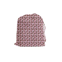 Cute Deer Pattern Pink Drawstring Pouch (medium) by snowwhitegirl