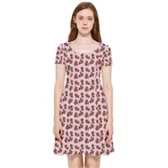 Cute Deer Pattern Pink Inside Out Cap Sleeve Dress by snowwhitegirl