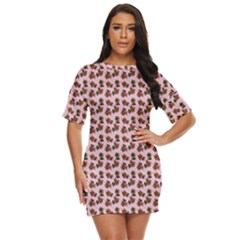 Cute Deer Pattern Pink Just Threw It On Dress by snowwhitegirl