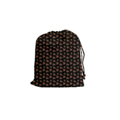 Cute Deer Pattern Black Drawstring Pouch (small) by snowwhitegirl