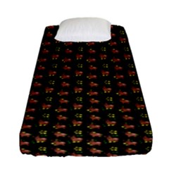 Cute Deer Pattern Black Fitted Sheet (single Size) by snowwhitegirl