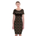 Cute Deer Pattern Black Classic Short Sleeve Midi Dress View1