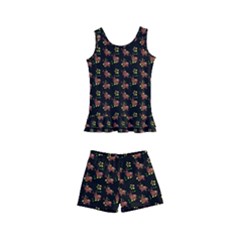 Cute Deer Pattern Black Kids  Boyleg Swimsuit by snowwhitegirl