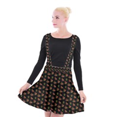 Cute Deer Pattern Black Suspender Skater Skirt by snowwhitegirl