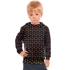 Cute Deer Pattern Black Kids  Hooded Pullover by snowwhitegirl