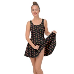 Cute Deer Pattern Black Inside Out Casual Dress by snowwhitegirl