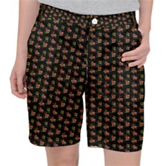 Cute Deer Pattern Black Pocket Shorts by snowwhitegirl