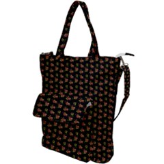 Cute Deer Pattern Black Shoulder Tote Bag by snowwhitegirl