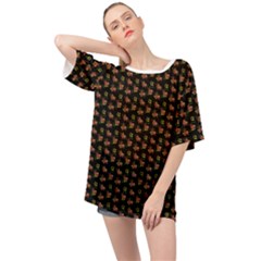 Cute Deer Pattern Black Oversized Chiffon Top by snowwhitegirl