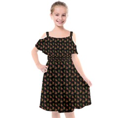 Cute Deer Pattern Black Kids  Cut Out Shoulders Chiffon Dress by snowwhitegirl