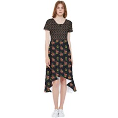 Cute Deer Pattern Black High Low Boho Dress by snowwhitegirl