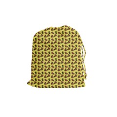 Cute Deer Pattern Yellow Drawstring Pouch (medium) by snowwhitegirl