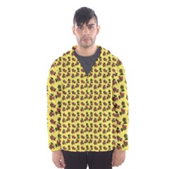 Cute Deer Pattern Yellow Men s Hooded Windbreaker