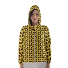 Cute Deer Pattern Yellow Women s Hooded Windbreaker