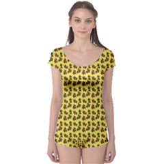 Cute Deer Pattern Yellow Boyleg Leotard  by snowwhitegirl