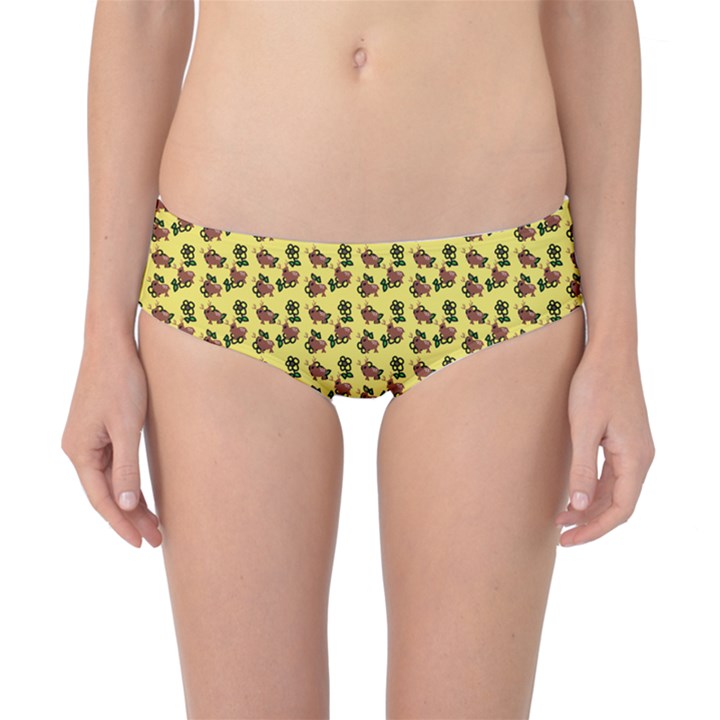 Cute Deer Pattern Yellow Classic Bikini Bottoms