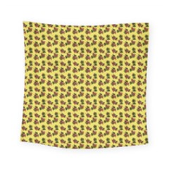 Cute Deer Pattern Yellow Square Tapestry (small)