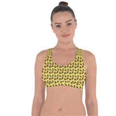 Cute Deer Pattern Yellow Cross String Back Sports Bra by snowwhitegirl