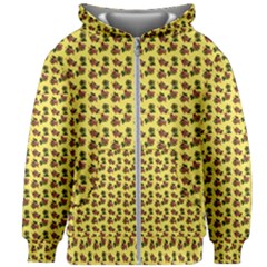 Cute Deer Pattern Yellow Kids  Zipper Hoodie Without Drawstring