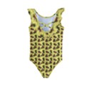 Cute Deer Pattern Yellow Kids  Frill Swimsuit View2