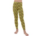 Cute Deer Pattern Yellow Kids  Lightweight Velour Leggings View1