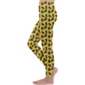 Cute Deer Pattern Yellow Kids  Lightweight Velour Leggings View2