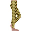 Cute Deer Pattern Yellow Kids  Lightweight Velour Leggings View3